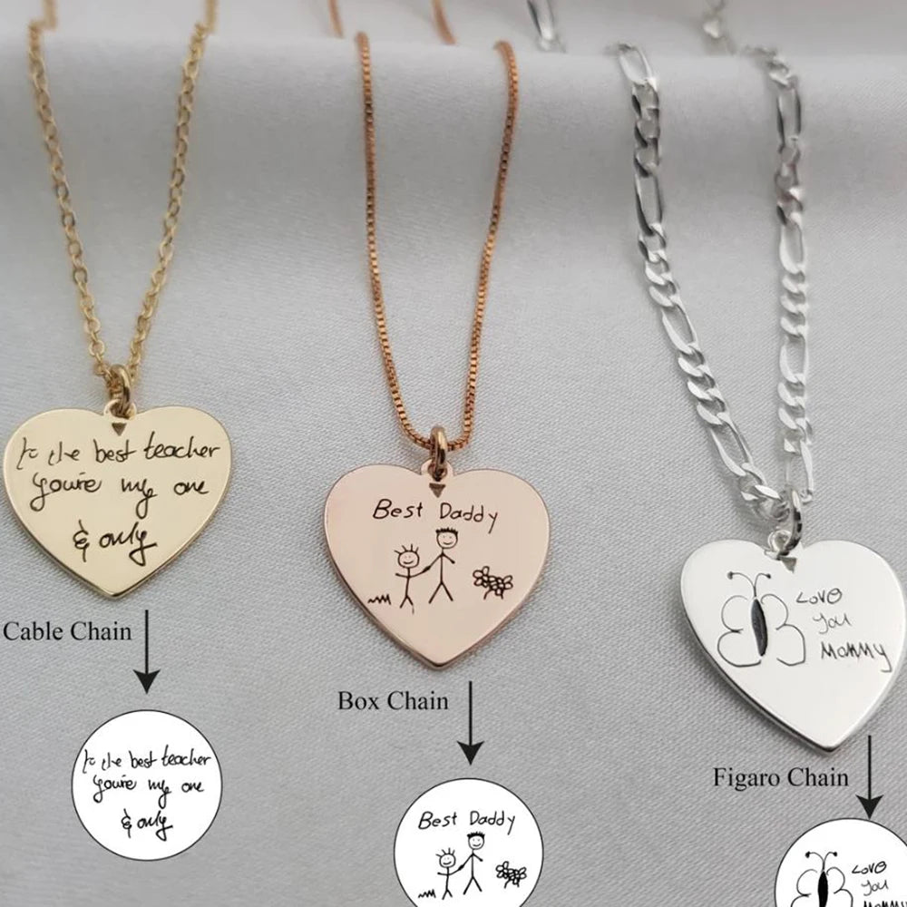 Personalized gifts for mom, custom handwritten necklace, signature necklace, engraved handwritten necklace, Mother Day gift