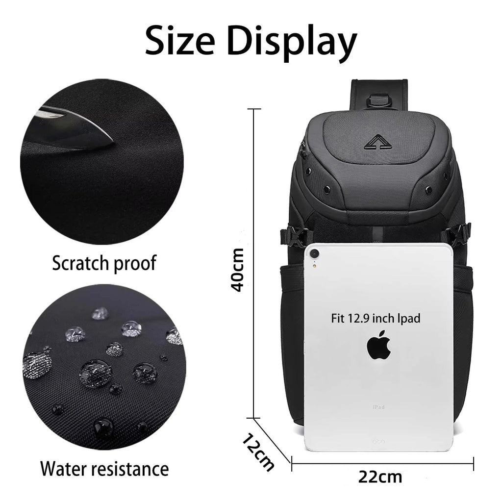 Anti Theft Sling Bag Shoulder Crossbody Backpack Waterproof Chest Bag with USB Charging Port Lightweight Casual Daypack