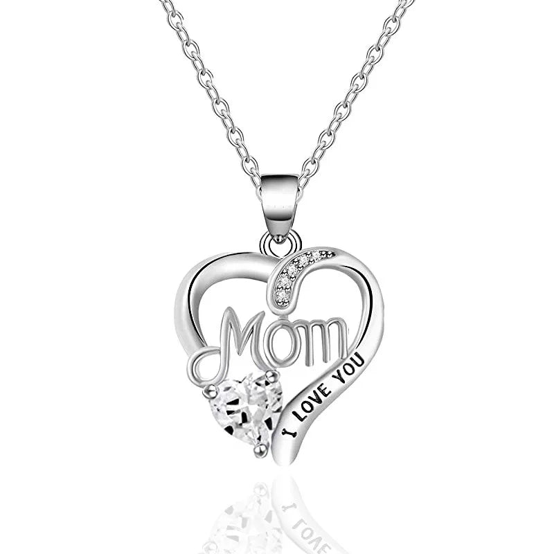 New 925 Sterling Silver Heart Necklace Geometric Pendant for Mother's Day Choker Birthday Gift Exquisite Jewelry