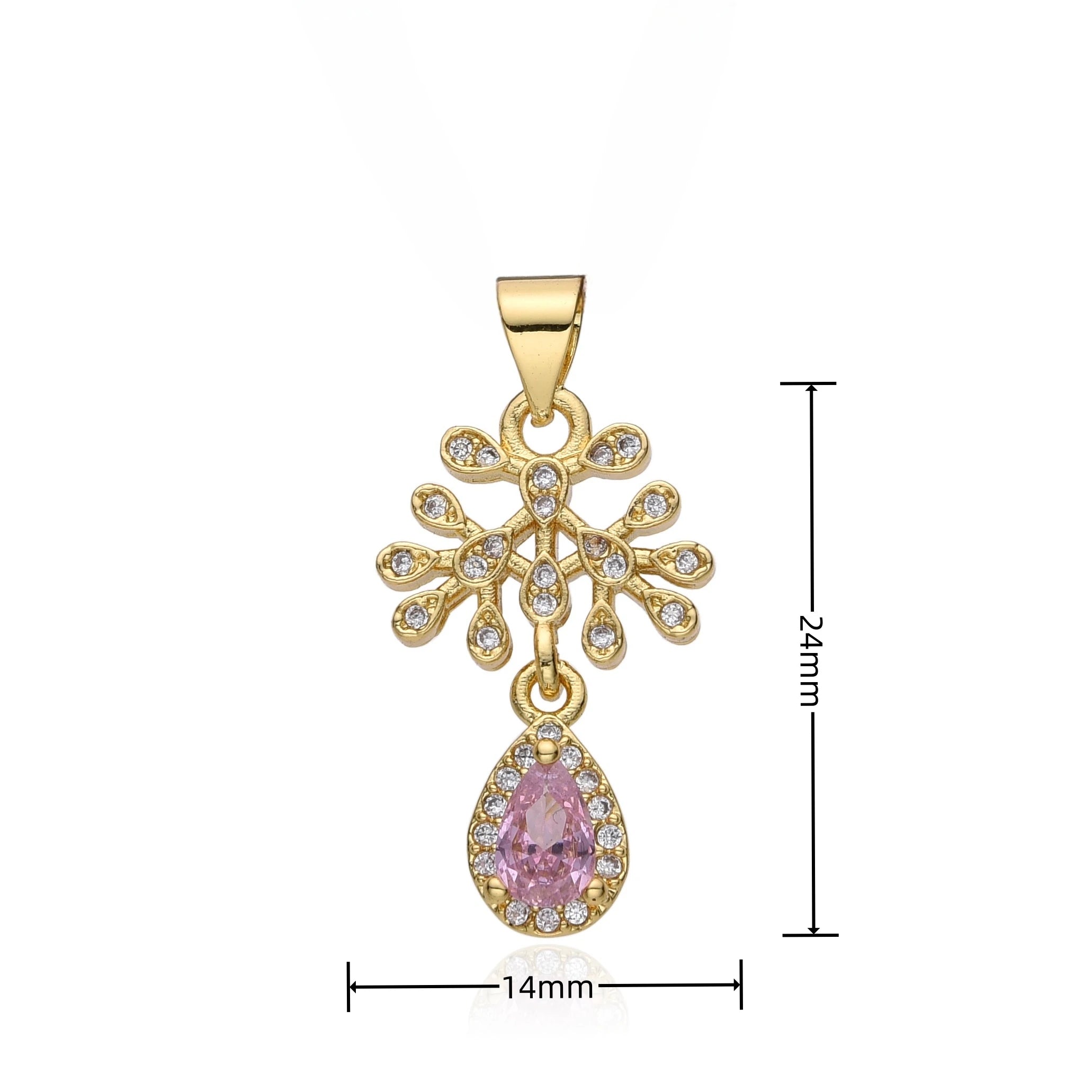 Mother's Day Gift Gold Plated Multicolor Zirconia Tree of Life Heart Charms Minimalist Family Necklace Peace Jewelry Pendant