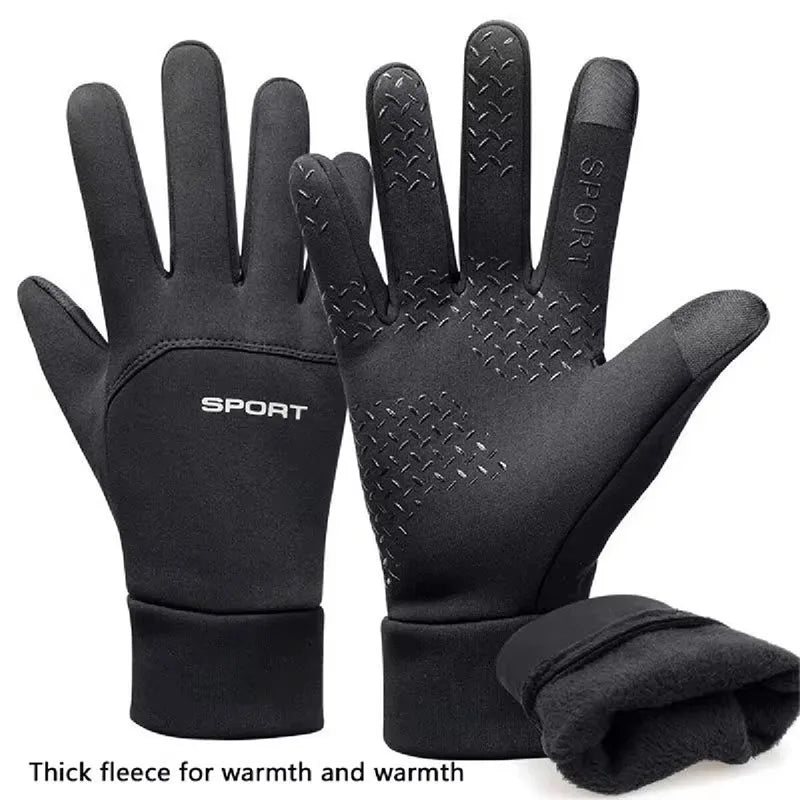 Autumn and Winter Touchscreen Men's and Women's Warm Gloves Plush Outdoor Sports Windproof and Cold Proof Cycling Gloves