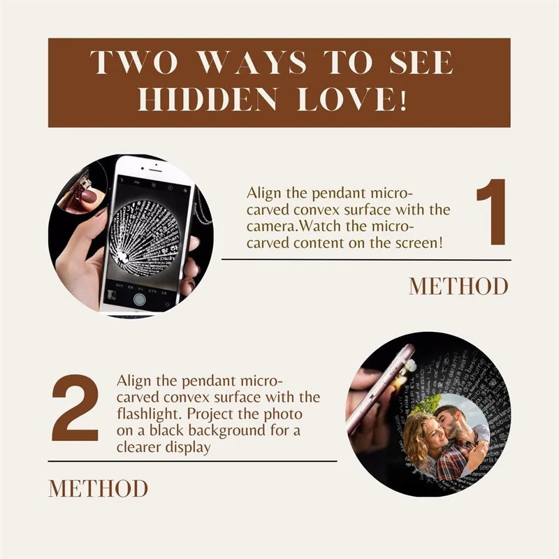 Personalized Photo Necklace Projection Necklace with Picture Inside Custom Picture Necklace Mothers Day Photo Gifts for Mom Wife