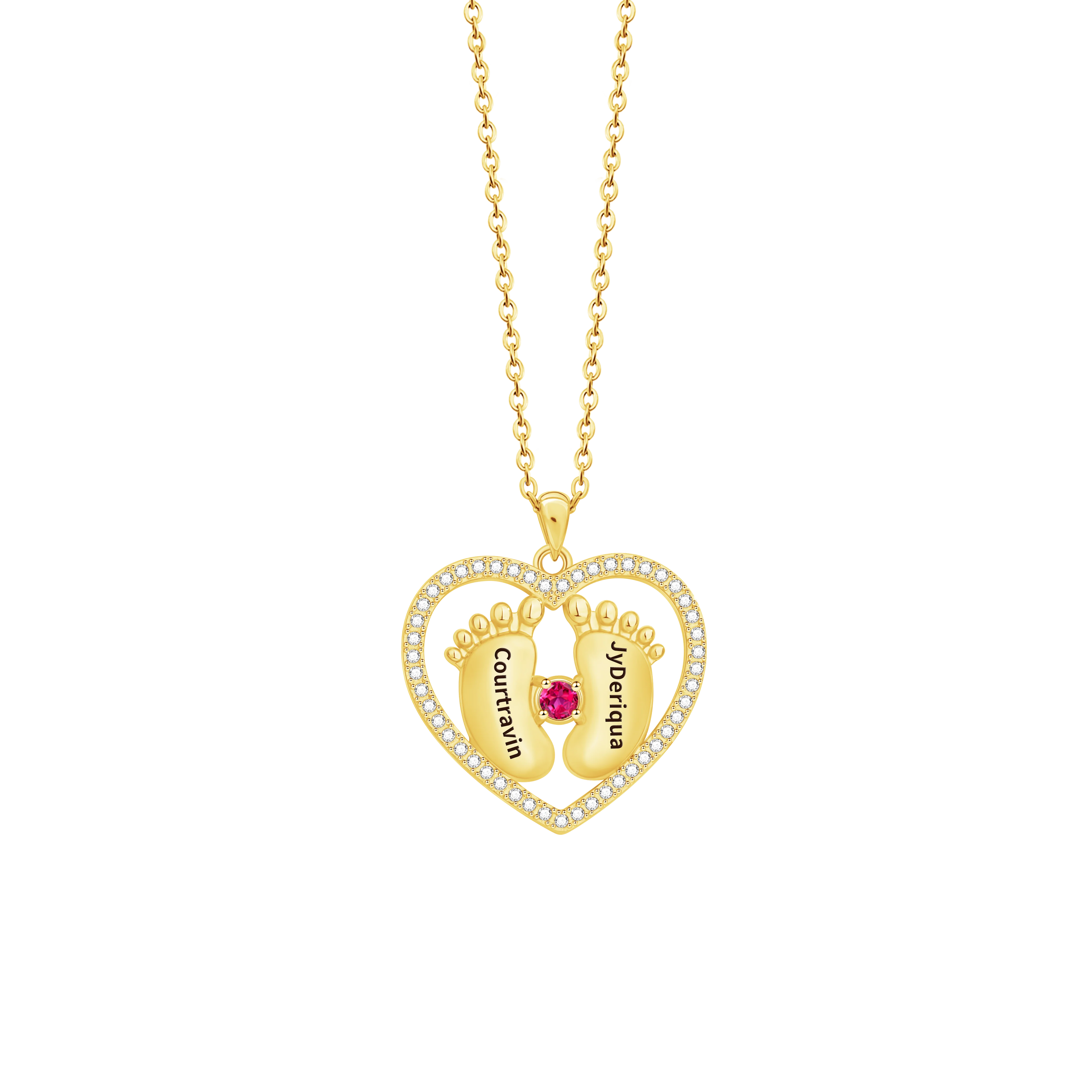 Mother's Day Gift Personalized Baby Feet Birthstone Necklace Custom Names Heart Choker For Women New Mom Daughter Jewelry Gift