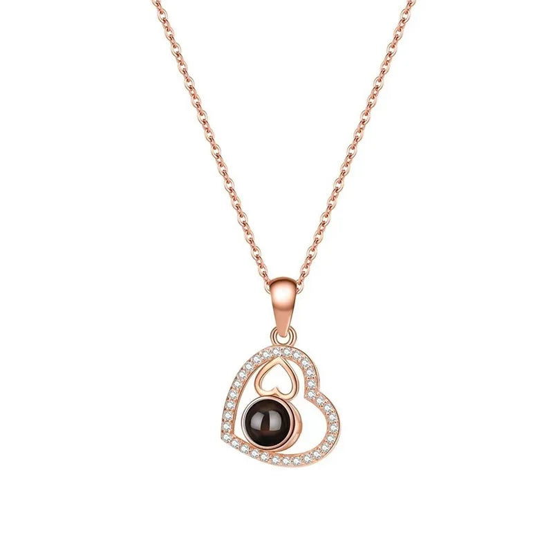 Personalized Photo Necklace Projection Necklace with Picture Inside Custom Picture Necklace Mothers Day Photo Gifts for Mom Wife